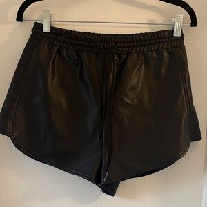 superdown Black Faux Leather Kiki Shorts